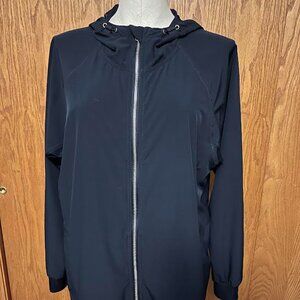 Christopher & Banks Nylon Hooded Windbreaker / Navy / Size: L